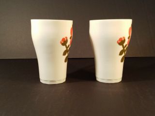 Set Of 2 Vintage Coffee Mugs Cups Orange Green & Pink Mod Floral Design c10 2
