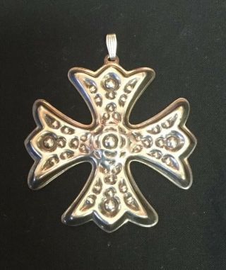 Vintage 1975 Reed & Barton Sterling Silver Christmas Cross Ornament