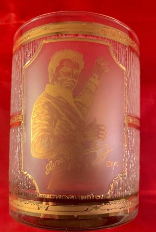Vintage Culver Elvis Presley Gold Accent Graceland Drinking Glass