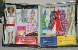 Vintage Barbie With Case,  Clothes,  Accessories
