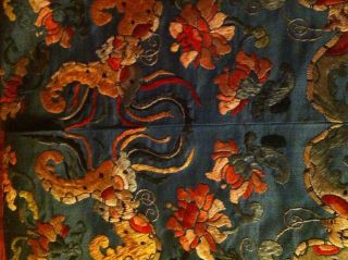 fine Real Antique Chinese Embroidery Silk Banner Qing Dynasty 2