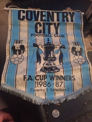 Vintage Coventry City Fa Cup Winners Pennant 1986 - 7