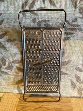Vintage All In One Pat.  Pending Metal Cheese Grater Shredder Slicer,  Circa 1950s