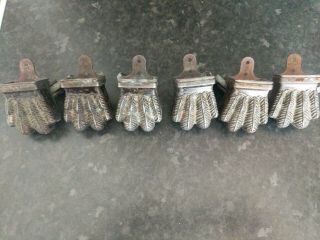 Set Of 6 Matching Vintage Cast Metal Swivel Castors - Lion Claw Feet