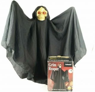 Gemmy Animated Grim Reaper Halloween Decoration Decor Lights Sound Vintage 90s