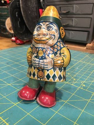 Vintage Chein Tin Litho Wind Up Gnome Clown Dwarf Rare Style And Color Look