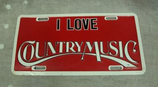 Vtg Metal Vanity License Plate I Love Country Music