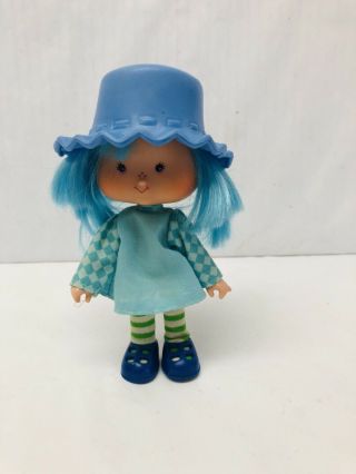 Blueberry Muffin Strawberry Shortcake Doll Vintage 1980s Ssc Toys Blue Hair Flaw