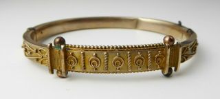 Antique Victorian Etruscan Rolled Gold Bangle