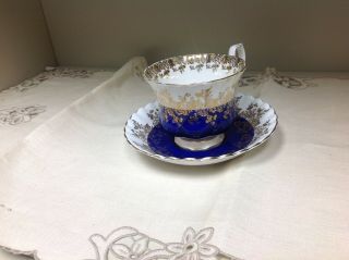 Vtg Royal Albert Bone China Teacup Regal Series,  Montrose Cobalt blue dainty 2