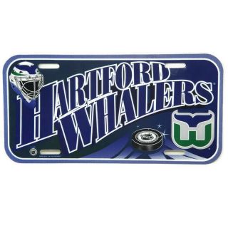 Vintage Hartford Whalers Plastic License Plate Sign Nhl
