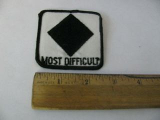 Vintage Ski Patch Most Difficult Black Diamond Embroidered Nos Old Stock