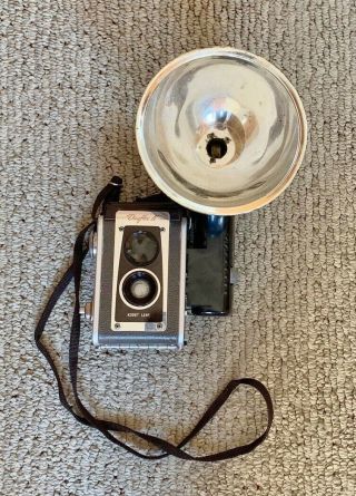 Vintage Kodak Duraflex Iv Camera With Flash Attachment And Kodet Lens