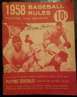 Vintage Baseball Rules Book 64 Pg 1958 American & National League Schedules