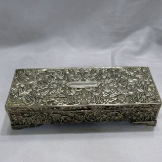 Vintage Godinger Silver 1990 ' s Silver Plated Velvet Lined Mirrored Jewelry Box 2