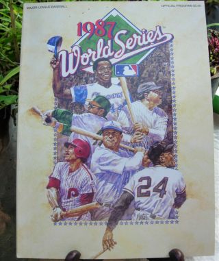 Vintage Official 1987 World Series Program Cards Vs Twins,  Illustrated,  Near Min