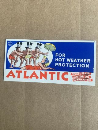 Atlantic Motor Oil Gas Advertising Ink Blotter Mini Sign Gasoline Old Vintage Ad