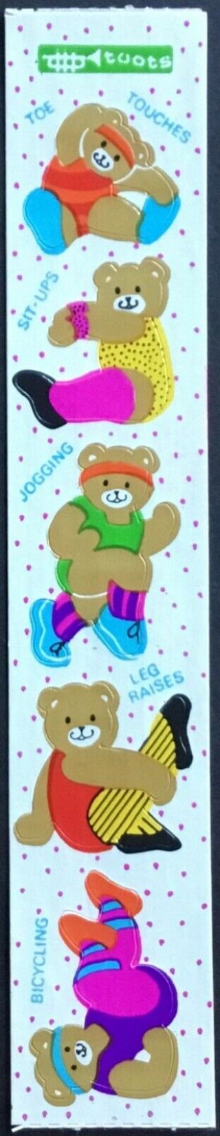 Vintage Stickers - Cardesign - Toots - Teddies Workout - Dated 1984