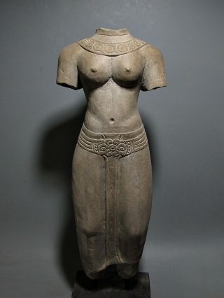 Khmer Sculpture Sandstone Female Torso 
