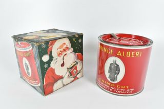 Vintage Old Stock Prince Albert Crimp Cut Tobacco Can Christmas Box 3