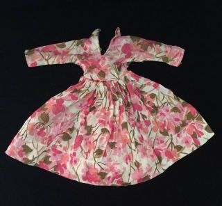 Vintage Vogue Jill Doll Size Floral Print Dress Tagged Needs Small Seam Repair