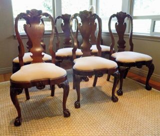 Kindel Winterthur Philadelphia Queen Anne Side Chairs,  Set Of Six