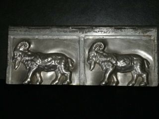 Professional,  Vintage Metal Chocolate Mold,  Hinged Double Mold,  Goats.