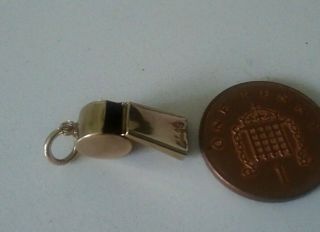 Vintage 9ct Solid Gold Hallmarked Whistle Charm It Acme Thunderer Type