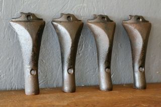 Old Vtg Antique Cast Iron Stove Table Foot Feet Set Of 4 Coffee Table Legs Stool