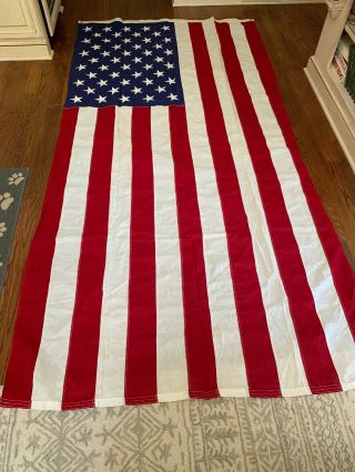 Vintage American Us 50 Stars Coffin Flag 9 