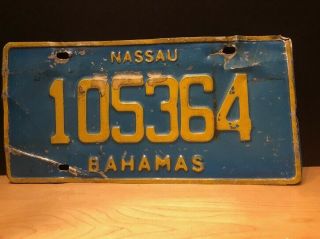 Vintage 1977 Nassau,  Bahamas License Plate