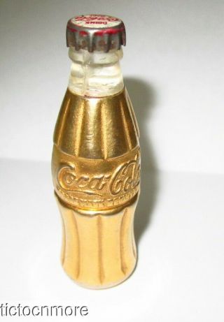 Vintage Coca Cola Coke Bottle Lighter Cap Sign Golden Edition Promo