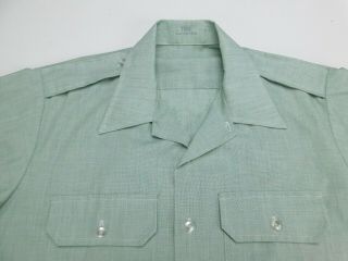 Vintage US Army Green Ctn/Poly AG - 415 Short Sleeve Durable Press Shirt 15 1/2 2