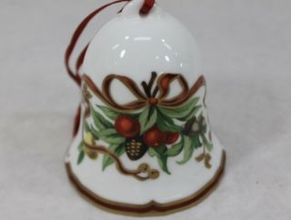 Vintage Tiffany & Co Tiffany Holiday Porcelain Bell Christmas Ornament 3 1/8” 2