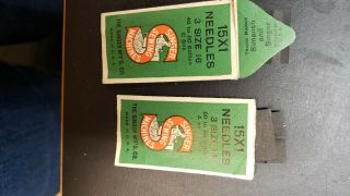 Vtg Singer Sewing Machine Needles Size 14 And 16 Three To Package