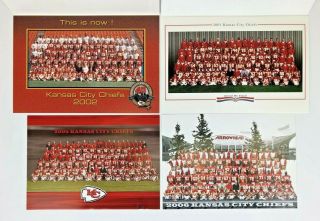 Kansas City Chiefs Set Of 4 Collectible Team Christmas Cards/postcards