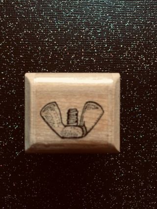 Vintage Rubber Stamp " Wing Nut " By Mostly Animals 1 X 1 "