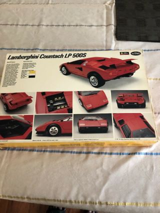 Testors Lamborghini Countach LP 500S 1:24 Scale Model vintage 1980 ' s No.  355 2