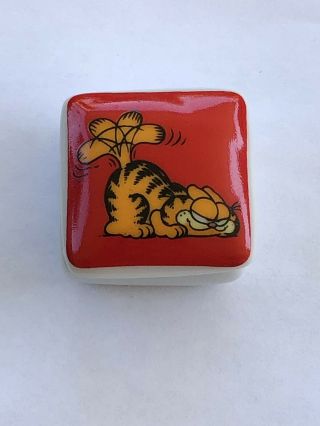 1978 Garfield Tooth Fairy Trinket Box United Feature Vintage Garfield Dish