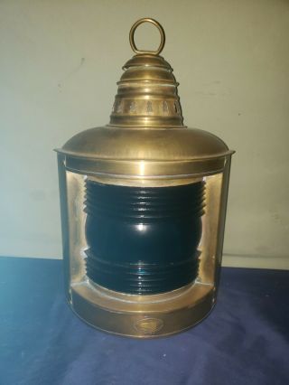 Antique Perko Perkins Nautical Marine Brass Oil Lantern