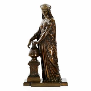 Bronze Figurine Sculpture |french Antique Egyptian Revival Statue “watercarrier "