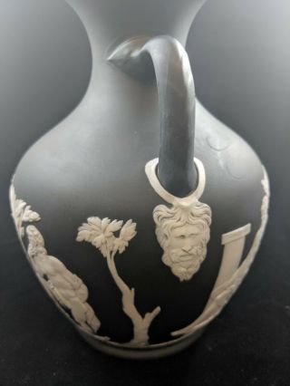 Antique 1840s Rare Wedgwood Black Jasperware Portland Vase Greek 2