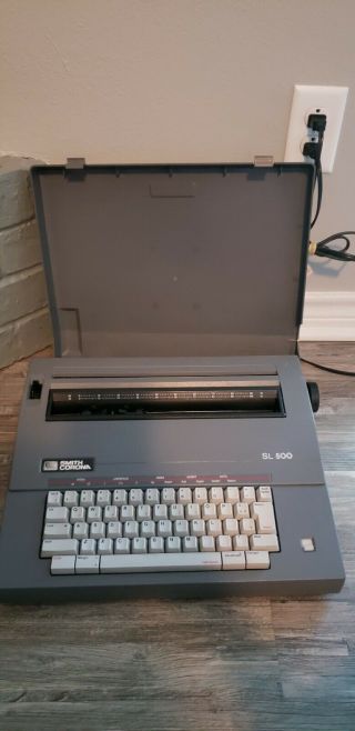 Vintage Smith Corona Typewriter Sl500 With Cover, .