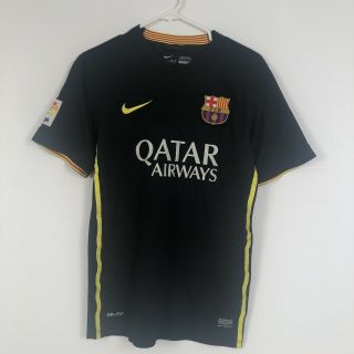 Nike Barcelona Soccer Jersey Shirt Black Qatar Foundation Fcb Nike Dri Fit Small