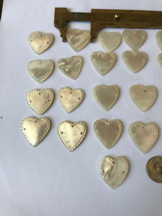 21 Piece Vintage Assorted Hearts Mother Of Pear
