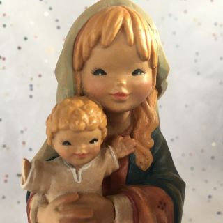 Vintage Anri Italy Mary Baby Jesus Hand Carved Wood