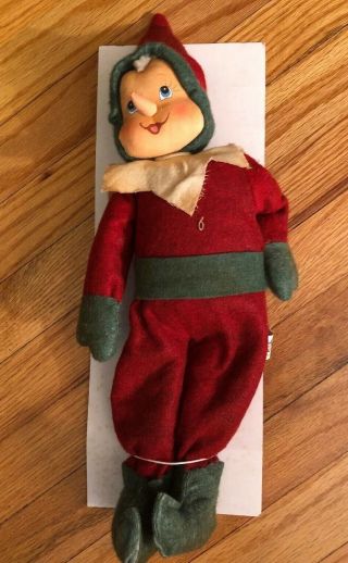 Vintage Cracker Barrel Fabric Musical Christmas Elf - Red/green Outfit