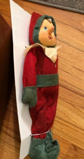 Vintage Cracker Barrel Fabric Musical Christmas Elf - Red/Green Outfit 2