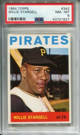 1964 Topps 342 Willie Stargell Psa 8 Nm - Mt Pittsburgh Pirates