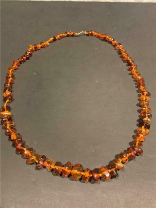 Vintage Graduated Baltic Amber Nugget Necklace